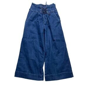 Lace up wide leg jeans size 24"